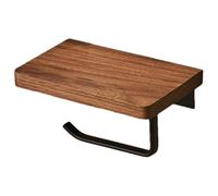 Toilet Paper Wall Mount | Punch- Modern Toilet Tissue Holder,Walnut Wood Restroom Phone Holder Scientific Crossbar Design For Hotel
