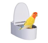 Toilet Pet Bird, Wall Toilet-Shaped Birds Potty Training Tool, 5.28 x 3.43 x 2.17 inches, Adorable Adhesive Mount Food Feeder for Lovebirds, Parrots, Cockatiels, Small Medium Breeds