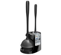 MR.SIGA Toilet Plunger and Bowl Brush Combo for Bathroom Cleaning, Black, 1 Set