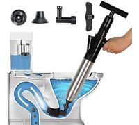Toilet Plunger High Pressure Air Drain Blaster Gun Drain Clog Remover Tools Air Plunger Heavy Duty Drain Powerful Plungers for Toilet Unclog Toilet, Floor Drain, Bathroom（Black）