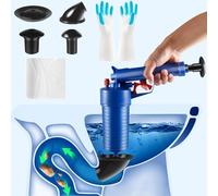 Toilet Plunger, Sink Plunger, Air Drain Blaster, Drain Clog Remover Tool, High Pressure Drain Blaster Gun Powerful Toilet Plunger