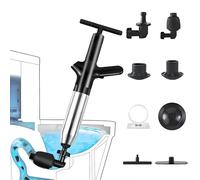 Toilet Plunger Sink Plunger Unblocker Heavy Duty Air Drain Blaster Clog Remover Tool with Real-Time Barometer, High Pressure Toilet Plungers for Unblocking Toilets, Sink, Bathtub, Floor, Drain (Black)