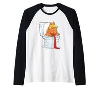 Toilet Poop Trump Raglan Baseball Tee