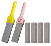 Toilet Pumice Cleaning Stone,6Pcs Gray Pumice Replacements Scouring Stick Replaceable Pumice Stone with 2 Extra Long Handle for Cleaning Toilet Bathroom