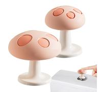 Toilet Push Button Cute Silicone Mushroom Press Tool 2 Pieces Toilet Tank Button Aid for Bathroom Home Improvement Reno Project Accessories