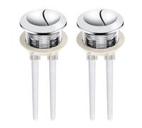 Toilet Push Button Flush Replacement, 2 Pack Dual Flush Toilet Push Button Round Head Toilet Flush Button Replacement Accessories for Bathroom Toilet Water Tank Repair