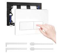 Toilet Push Plate Compatible with Geberit Cistern Push Plate, Compatible with Geberit Sigma 01, 20, 30, 50, UP300, UP320 Pre-Wall Elements, with Flush Lever Set and Mounting Frame, Glossy White