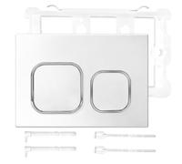 Toilet Push Plate, Flush-Mounted Flush, Compatible with Geberit Sigma, UP300 & UP320 Series Actuation Plates, Double Flush, with Flush Lever Set and Mounting Frame (White)