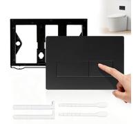 Toilet Push Plate with Double Flush, Mechanical Replacement ABS Plate, 246 x 164 mm, for Flush-Mounted Cisterns, Suitable for GD2 and Geberit Sigma (Black)