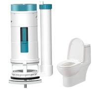 Toilet Replacement Parts, Dual Flush Valve Replacement Kit, Round Plastic Toilet Button Pusher with Cuttable Threaded Rod, Universals Tank Parts, Dual Flush Valve Kit