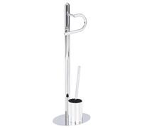 Beliani Toilet Roll And Brush Holder Sarto Metal Silver, Silver