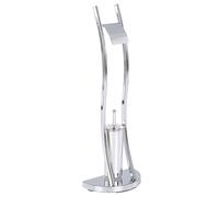 Beliani Toilet Roll And Brush Holder Soacha Metal Silver, Silver