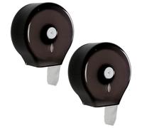 Toilet Roll Dispenser, Commercial Jumbo Toilet Paper Dispenser Wall Mounted Tissue Holder Paper Towel Dispenser for Hotel Home Bathroom (Black*2pcs)