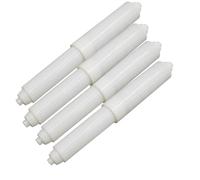 Toilet Roll Holder - 4 Pack Bathroom Accessories, Round White Axis Spring-Loaded Tissue Paper Holders, Durable Plastic Loo Roller Plastic Spring Loaded Toilet Tissue Roll Holder