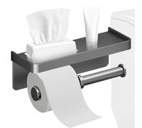 Toilet Roll Holder - Bath Paper Holder - Toilet Roll Tissue Holders -easy To Use With Hand, Double, Bracket, Decorative Shelf, With Shelf And Storage Rack, 2-compartment Paper Organizer