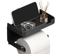 Toilet Roll Holder - Bathroom Tissue Rack, Wall Mounted Organiser | with Phone Stand, Practical Toilet Roll Holder Storage for Telephone Key Household Toilet Nut