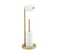 Toilet Roll Holder Free Standing, NEWRAIN Gold Bathroom Accessories Freestanding Toilet Roll Holder, Stainless Steel Toilet Roll Storage