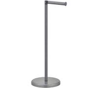 Toilet Roll Holder Free Standing Spare Roll Holder with Swivel Action Extra Storage Space saving Sleep Practical with SV Rubber Base Caravan Camping Hotel Tissue Roll Storage (Grey)