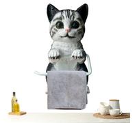 Toilet Roll Holder - Funny Toilets Paper Holder | Wall Mount Cat Home Decor | Funny Toilet Tissue Holders Roll Stand | For Bathroom Kitchen Counter Office Apartment Dorm Hotel Farmhouse Restaurant Cat