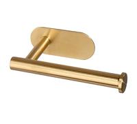 Toilet Roll Holder Self Adhesive, Brushed Gold Toilet Paper Holder Wall Mount, Stainless Stee Stick on Bathroom Accessories for Ceramic Tiles Glass Tiles Stone Tiles (Self Adhesive Gold)