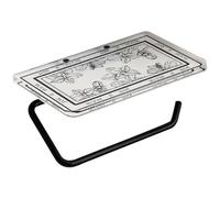 Toilet Roll Holder, Toilet Paper Holder French Pattern Black And White 17x10x8cm Wall Mount Adhesive(B)