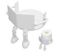 Toilet Roll Holder, Toilet Roll Organizer Funny Toilet Paper Holder Free Standing Bathroom Creative Shaped Cartoon Toilet Paper Holder Restroom Holder for Paper Bathroom Accessory (White)