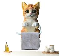 Toilet Roll Holder - Wall Mount Cat Decoration Stand for Bathroom | Funny Toilet Tissue Holder Roll Stand, Creatives Home Decor for Kitchen Counter Office Apartment Hotel Restaurant, 22x16x12cm Resin