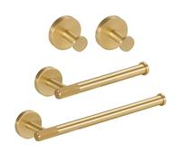 Toilet Roll Holder Wall-Mounted - Luxury Toilet Paper Holder - Sl esign, Durable Brass Material - Stylish Bathroom Accessory (Brushed Brass, Accessories Set)