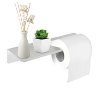 Toilet Roll Holder Wall Mounted, No Drilling Self Adhesive Toilet Paper Holder for Bathroom & Kitchen- Matt White
