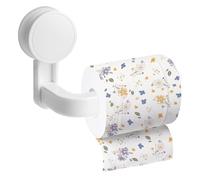 Toilet Roll Holder Wall Mounted, Toilet Paper Holder Self Adhesive Waterproof Rotateproof Toilet Tissue Holder for Bathroom & Kitchen, Tissue Holder Without Drilling Easy Installation (White)