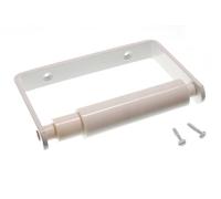 Toilet ROLL Holder White with Sprung Black Roller