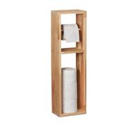 Toilet roll holder wooden bathroom cabinet compact easy assembly natural wood