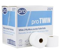Toilet Roll Micro Mini/Versatwin 24 Toilet Rolls Boxed White Pure Pulp, 100m x 8.7cm 2221PL