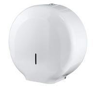Toilet Roll Paper Dispenser - Commercial Mini Jumbo Roll Holder (White Metal)