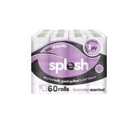 Splesh by Cusheen Toilet Roll 60 Rolls - Lavender Scent Bulk Family Pack | Soft 3 Ply Quilted Bathroom Tissue Loo Rolls | Eco-Friendly, Sustainable Toilet Paper