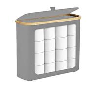 Toilet Roll Storage - 35 Cm Bathroom Storage Box Holder - Toilet Paper Basket with Lid - Large Capacity Holds Up to 12 Rolls - Space-Saving Toilets Roll Organizer for Bathroom, Wc, Guest & Apartment