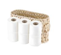 Toilet Roll Storage Basket 40x16x24cm Toilet Paper Storage Containers Organizer for 6 Mega Rolls for Bathroom Storage, Free Standing Magazine & Newspaper Holders