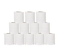 Toilet Rolls, 2 Ply White Toilet Paper, Quilted Toilet Roll Packs, 34GSM Toilet Paper Soft Tissue Roll Skin Cleaning Towels, Wiping Napkin Roll, Bulk Buy (Pack of 12)