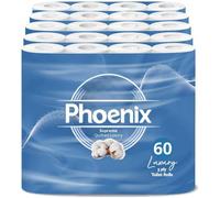 Toilet Rolls - 60 Pack | 3 Ply Supreme Unscented Toilet Paper | Bulk Buy, Soft,
