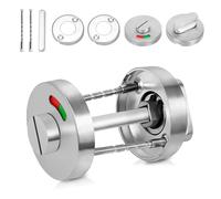 Toilet Rosette with Occupied Display, Toilet Door Lock Rotary Latch, Bathroom Lock with Knob Door Lock Rosette Stainless Steel Door Rosettes Stainless Steel Rosette Set for Toilet Doors Bathroom