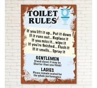 TOILET RULES Retro Metal Sign Man Cave Bar Pub Plaque Party Vintage Gift