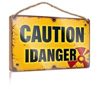 Toilet Rules Sign For Bathroom Caution: Radioactive Danger Warning Wooden Sign Fall Porch Decorations Outdoor Garden Gifts(15X28CM)
