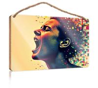 Toilet Rules Sign For Bathroom Colorful Explosion: The Art Of Screaming Wooden Sign Fall Porch Decorations Outdoor Garden Gifts(20X30CM)