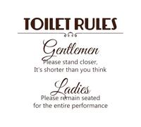 Toilet Rules Sign Quotation Bathroom Lettering Stickers 34x39.3cm Personalized Customization Coffee