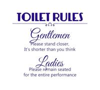 Toilet Rules Sign Quotation Bathroom Lettering Stickers 51x59cm Can Modify and add Information DarkBlue