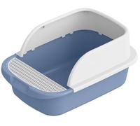 Toilet Safe Durable Cat Sand Box Container Toilet With Scooper Pet Litter Tray For Medium Large Cats Rabbit Odor Control(Blue)