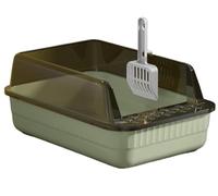 Toilet Safe Durable High Sides Semi Enclosed PP Material Leakproof Detachable 18L Large Capacity For Small Pets Odor Control(Grün)