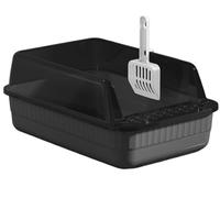 Toilet Safe Durable High Sides Semi Enclosed PP Material Leakproof Detachable 18L Large Capacity For Small Pets Odor Control(Grey)