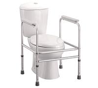 Toilet safety frame rail surround mobility aid - Lightweight aluminium and Height Adjustable
