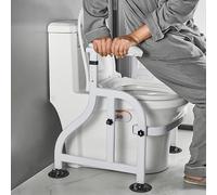 Toilet Safety Rail, Toilet Frame with Anti-Slip Large Suction Cups for Disabled and Elderly, 65-72 cm Adjustable Height Fit Most Toilets, Anti-Fall Sturdy Carbon Steel Frame & Comfortable Bars